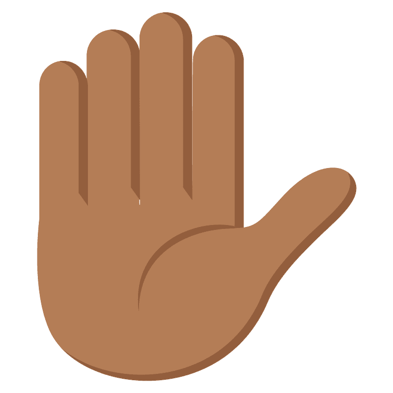 Raised hand emoji clipart. Free download transparent .PNG Creazilla