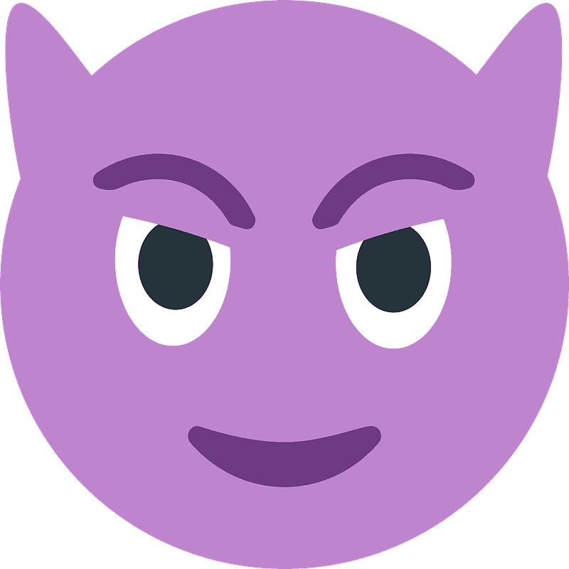 Smiling face with horns emoji clipart. Free download transparent .PNG