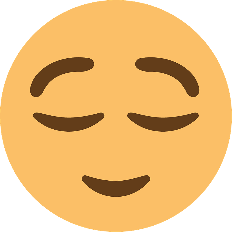 Relieved Face Emoji Embroidery Relieved Face Emoji Embroidery