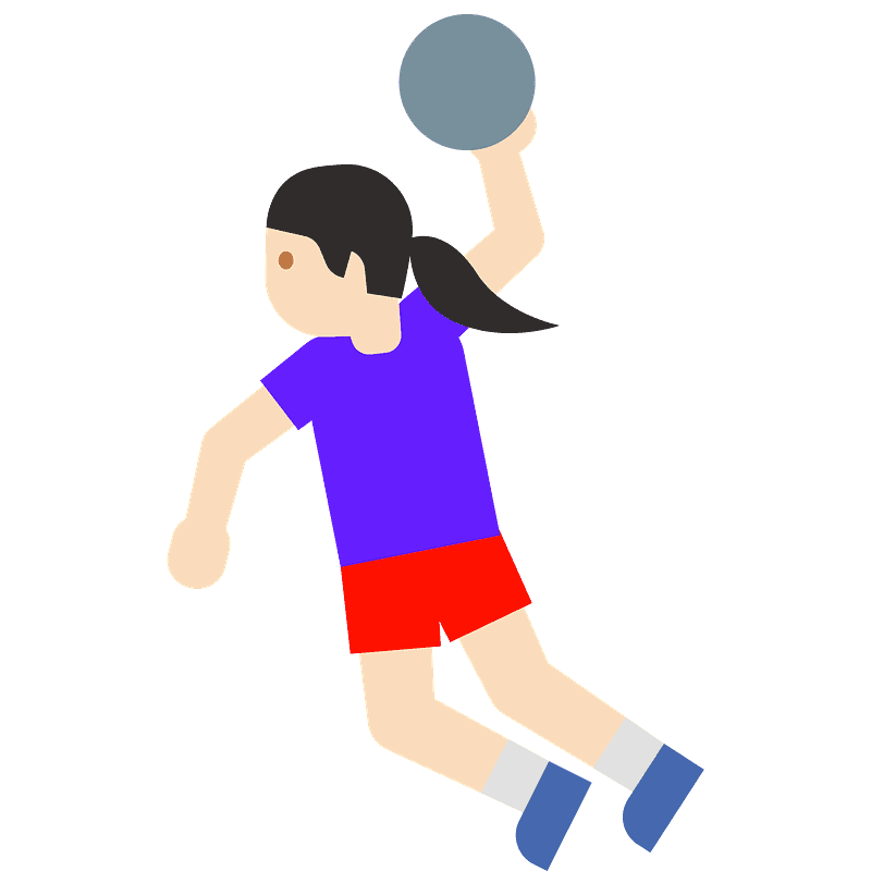 Woman playing handball emoji clipart. Free download transparent .PNG