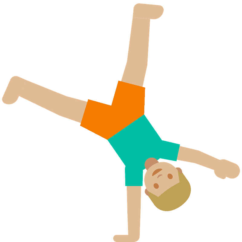 Person cartwheeling emoji clipart. Free download transparent .PNG Creazilla