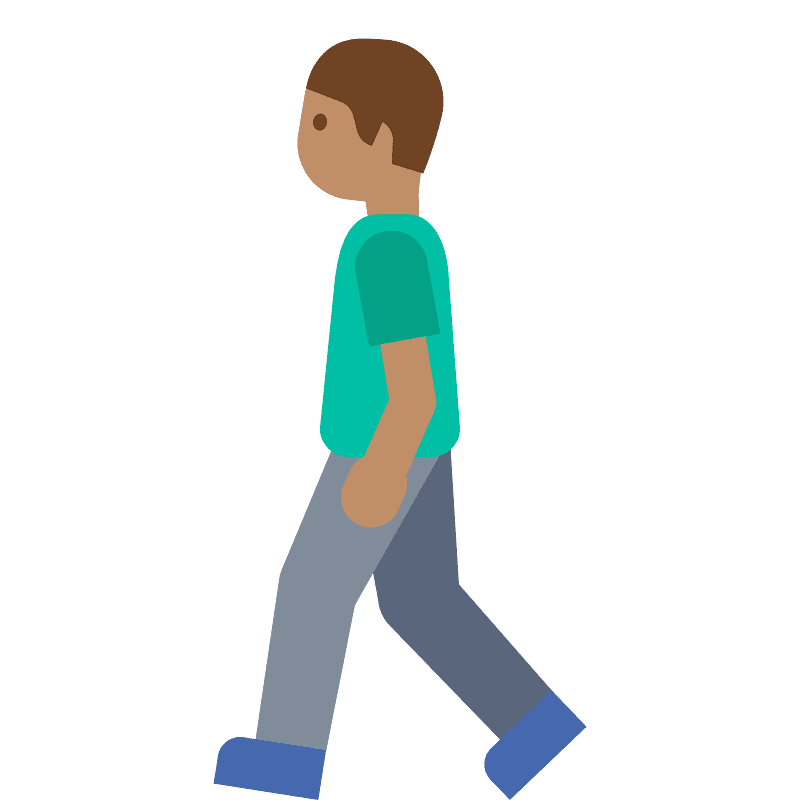 Person walking emoji clipart. Free download transparent .PNG Creazilla