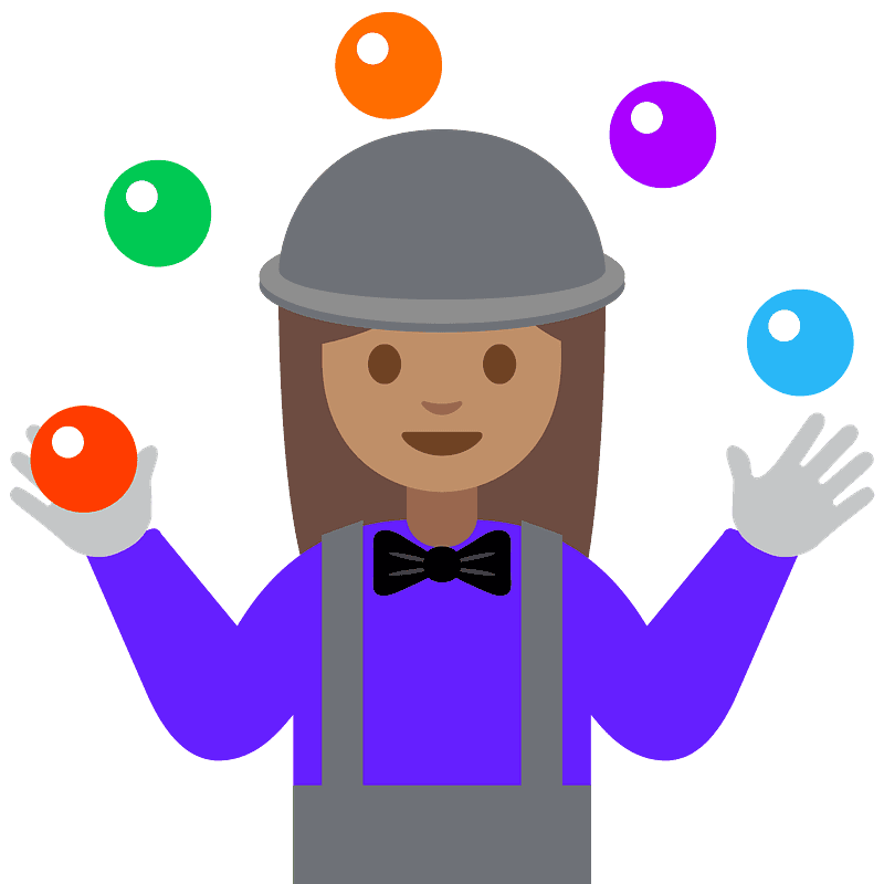Woman juggling emoji clipart. Free download transparent .PNG Creazilla