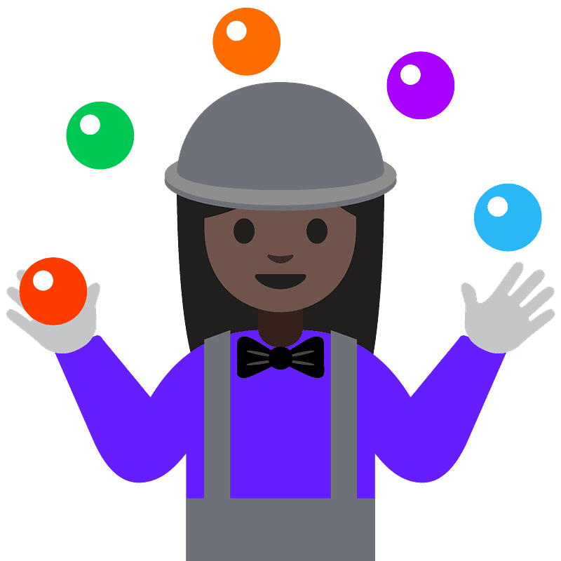 Woman juggling emoji clipart. Free download transparent .PNG Creazilla
