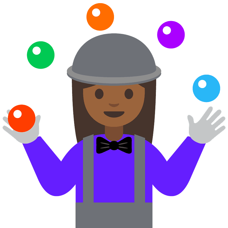 Woman juggling emoji clipart. Free download transparent .PNG Creazilla