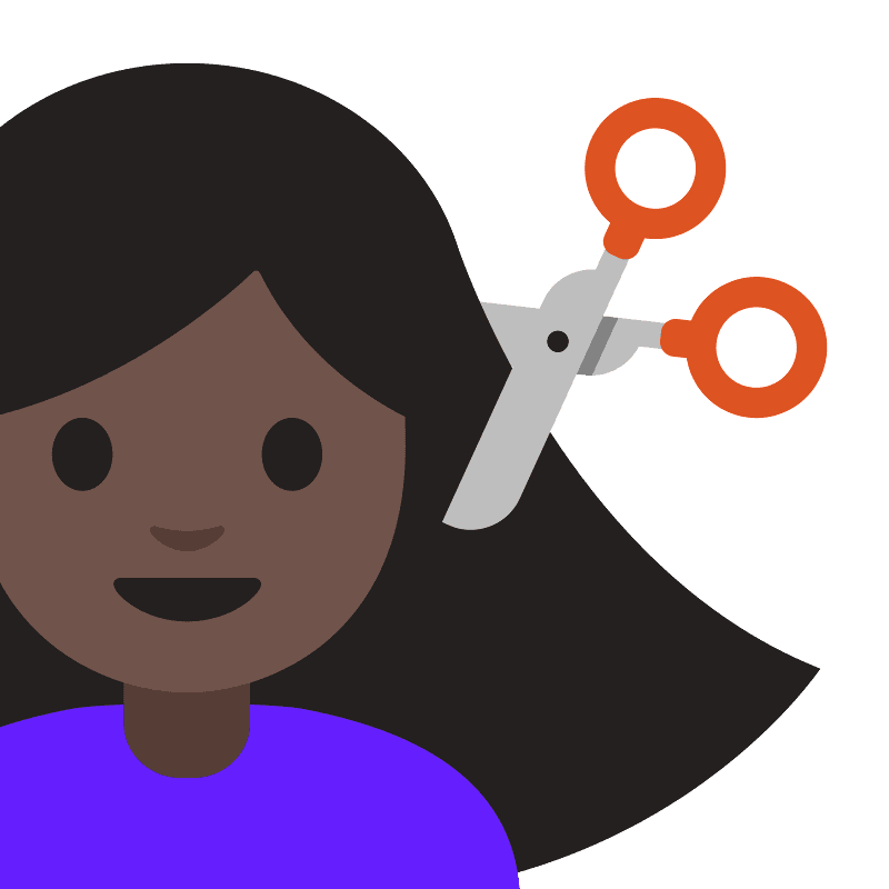 Woman getting haircut emoji clipart. Free download transparent .PNG