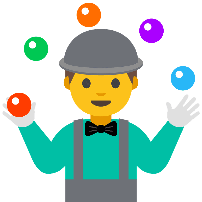Man juggling emoji clipart. Free download transparent .PNG Creazilla