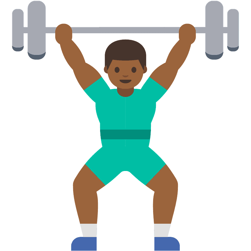 Person lifting weights emoji clipart. Free download transparent .PNG