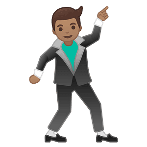 浅褐皮肤 男人跳著舞 emoji clipart