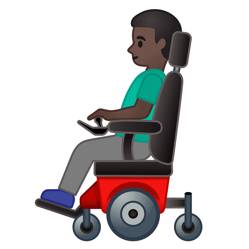 Man in motorized wheelchair emoji clipart. Free download transparent