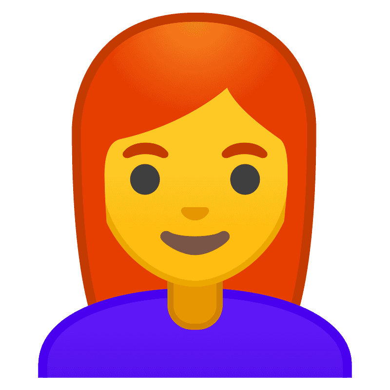 Woman red hair emoji clipart. Free download transparent .PNG Creazilla