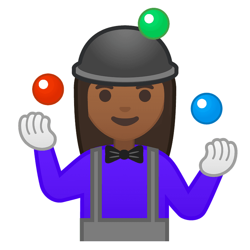 Woman juggling emoji clipart. Free download transparent .PNG Creazilla