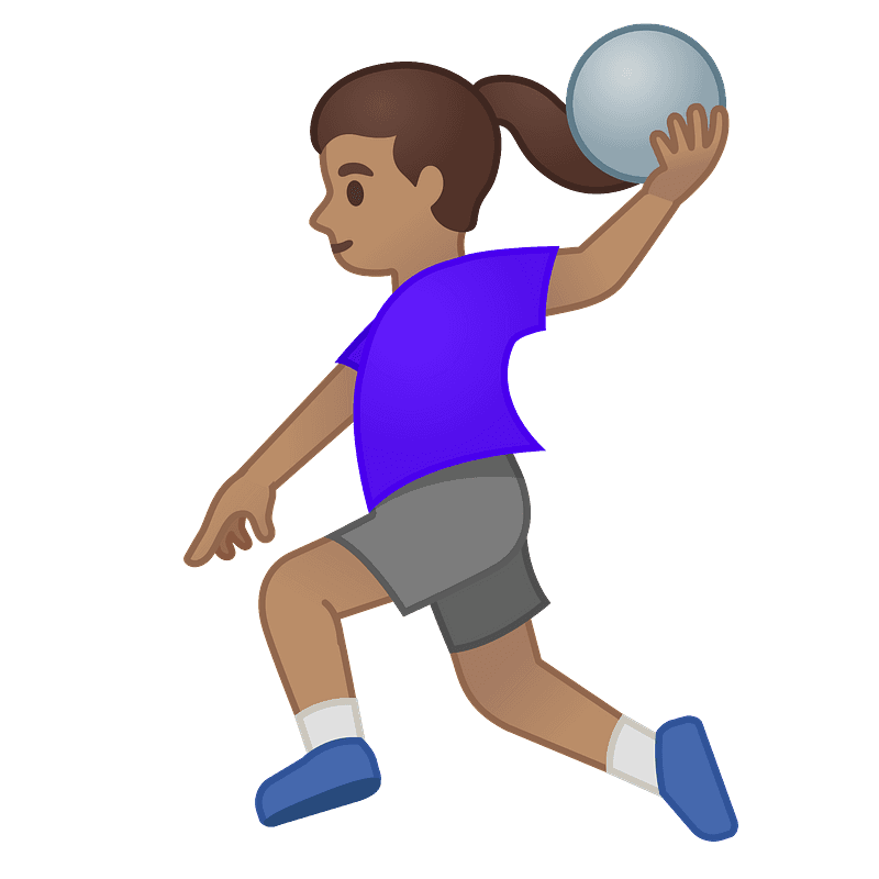 Woman playing handball emoji clipart. Free download transparent .PNG