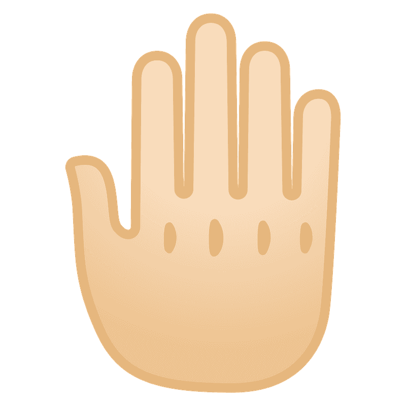 Raised back of hand emoji clipart. Free download transparent .PNG