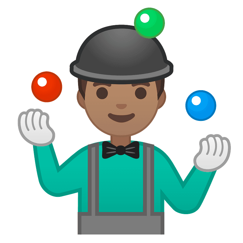 Man juggling emoji clipart. Free download transparent .PNG Creazilla