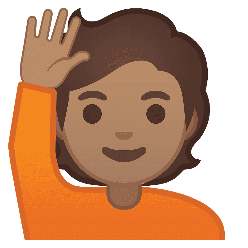 中間の肌色 手を挙げる人のクリップアート 無料ダウンロード Creazilla