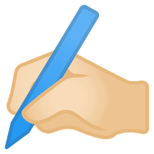 Writing hand emoji clipart. Free download transparent .PNG | Creazilla