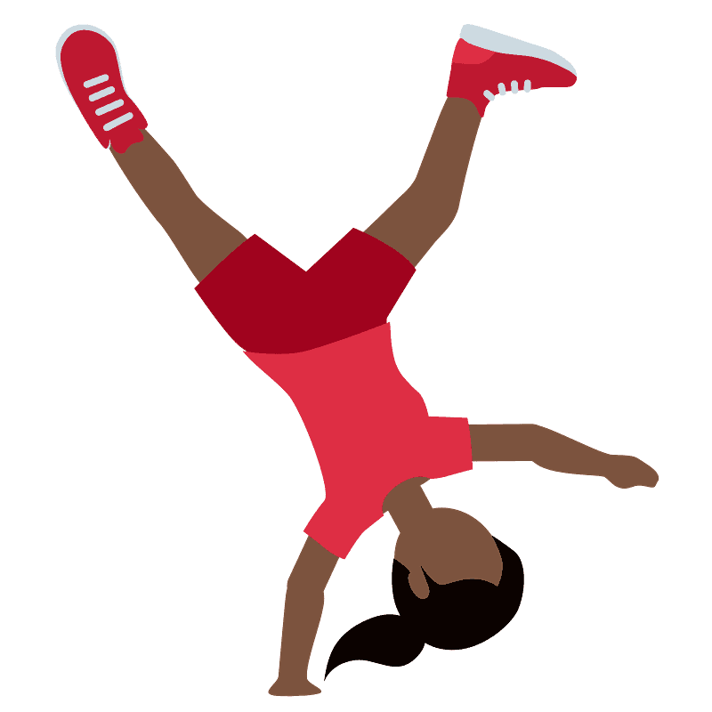 Woman cartwheeling emoji clipart. Free download transparent .PNG Creazilla