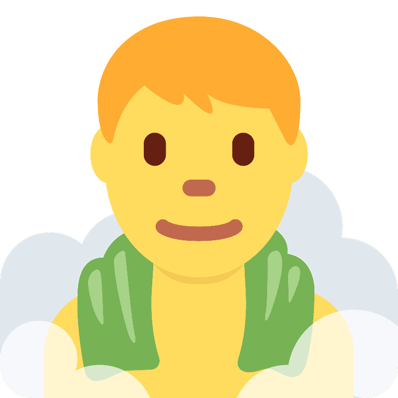 Man in steamy room emoji clipart. Free download transparent .PNG Creazilla