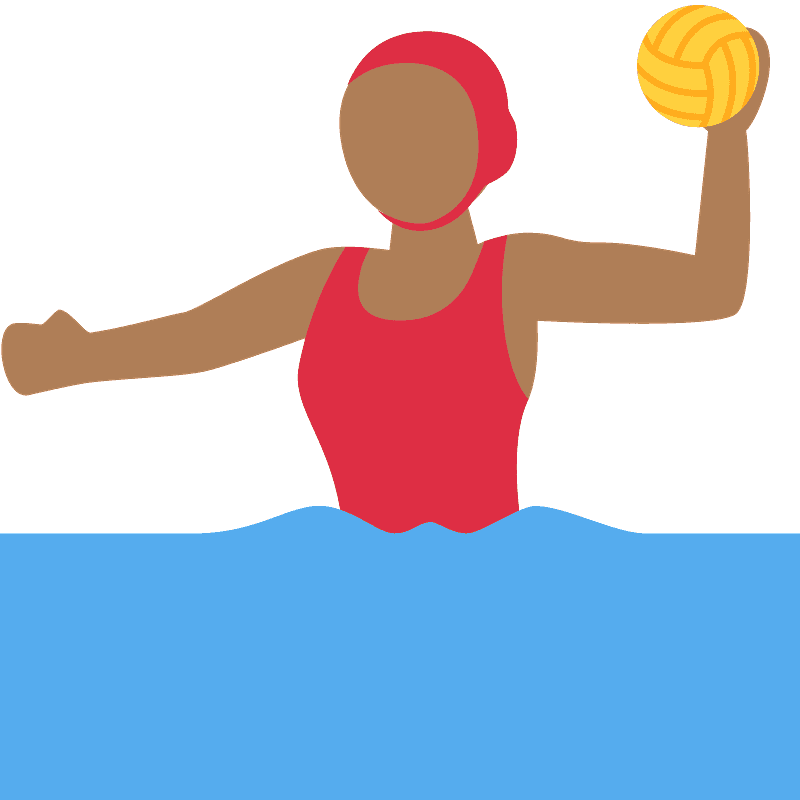 Woman playing water polo emoji clipart. Free download transparent .PNG Creazilla