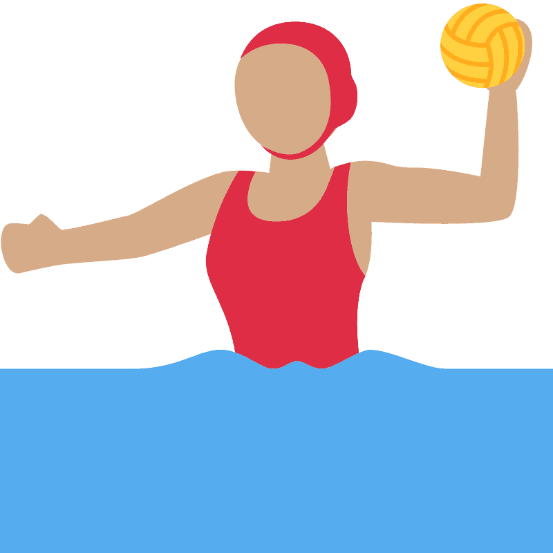 Woman playing water polo emoji clipart. Free download transparent .PNG