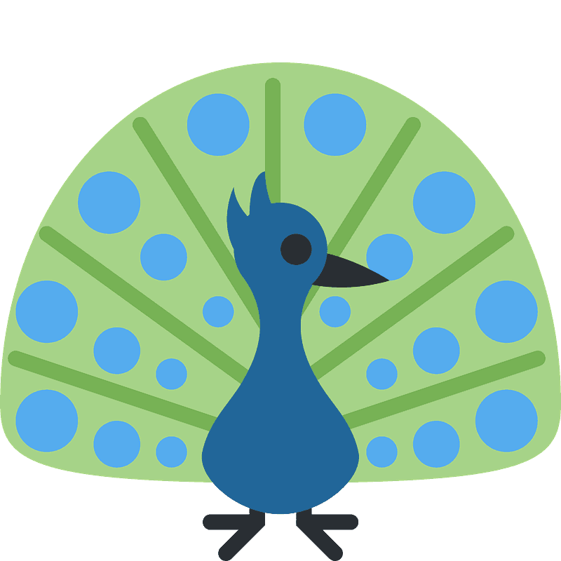 Peacock emoji clipart. Free download transparent .PNG Creazilla