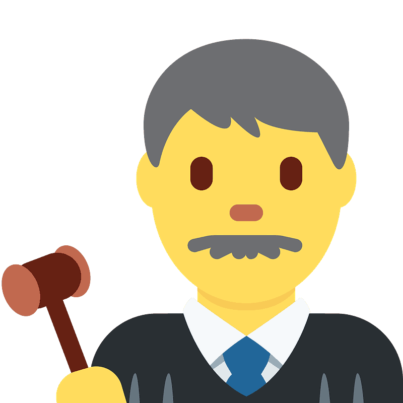 Man judge emoji clipart. Free download transparent .PNG Creazilla