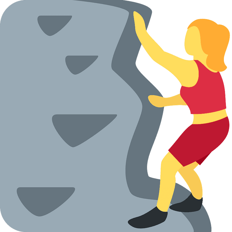 Woman climbing emoji clipart. Free download transparent .PNG Creazilla