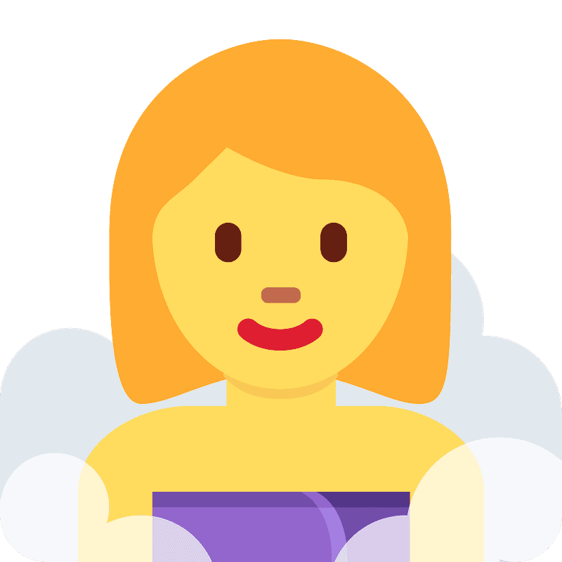 Woman in steamy room emoji clipart. Free download transparent .PNG Creazilla