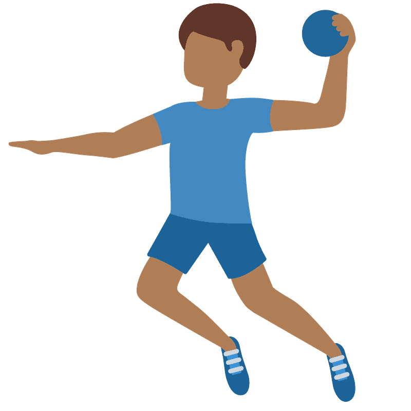 Mørk teint kvindelig håndboldspiller emoji clipart. Gratis download