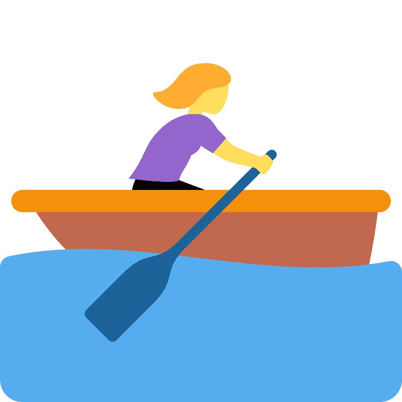 Woman rowing boat emoji clipart. Free download transparent .PNG Creazilla