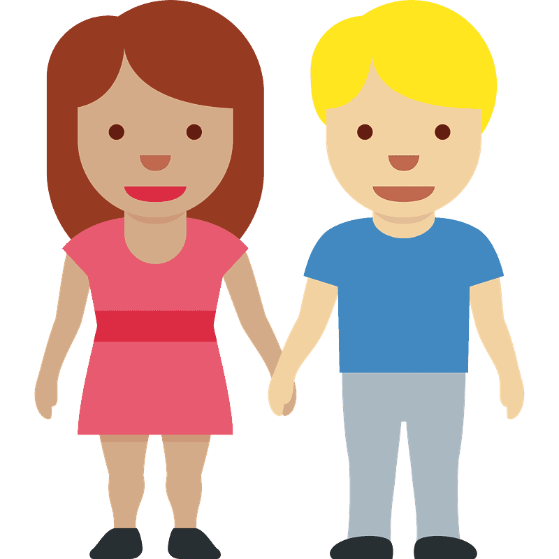 Woman and man holding hands emoji clipart