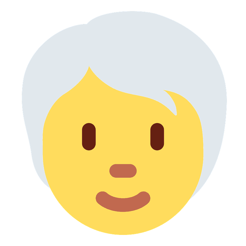 Person white hair emoji clipart. Free download transparent .PNG