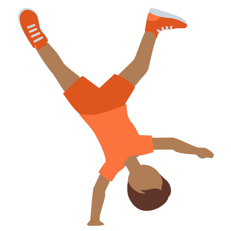 Person cartwheeling emoji clipart. Free download transparent .PNG Creazilla