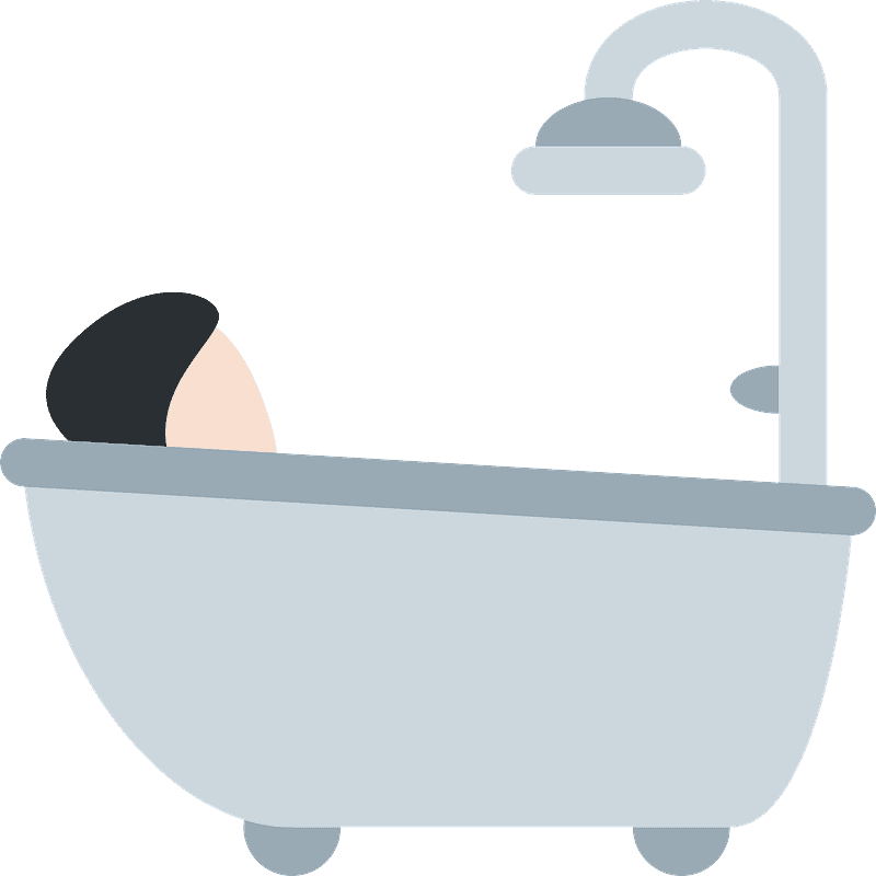 Person taking bath emoji clipart. Free download transparent .PNG