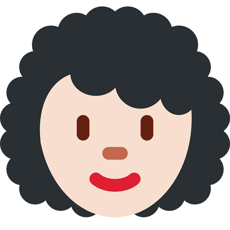 白皮膚 卷髮 女人 emoji clipart