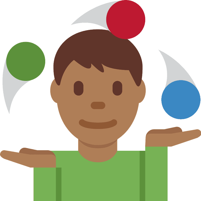 Man juggling emoji clipart. Free download transparent .PNG Creazilla