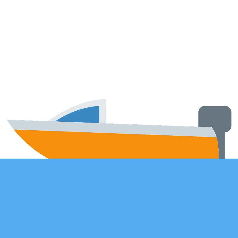 Motor boat emoji clipart. Free download transparent .PNG Creazilla