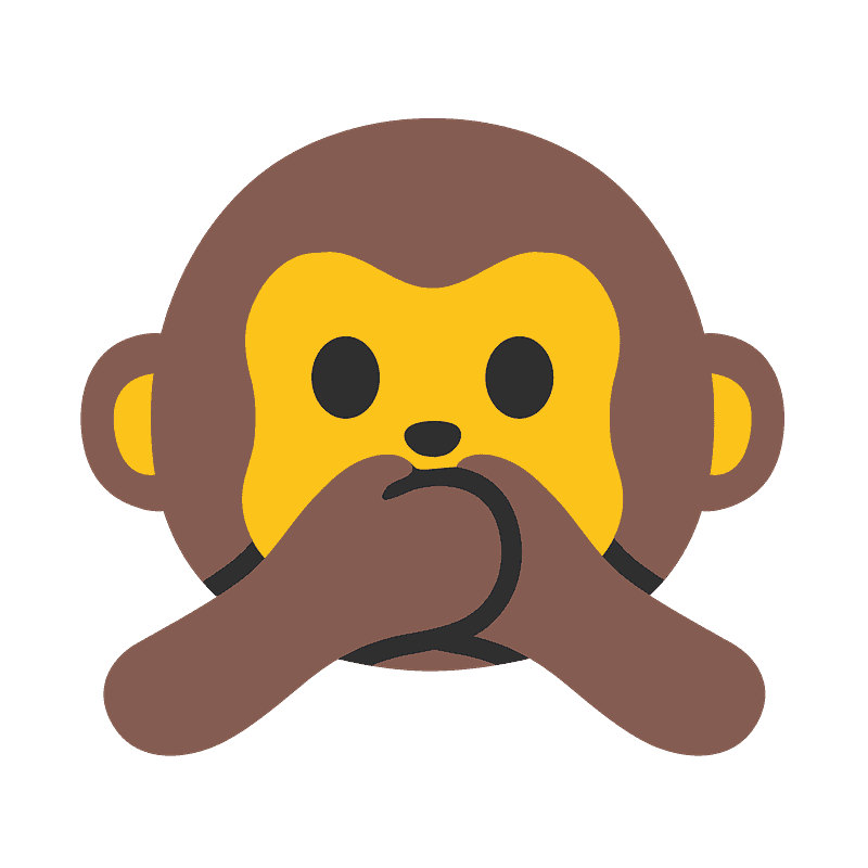 Speak-no-evil monkey emoji clipart