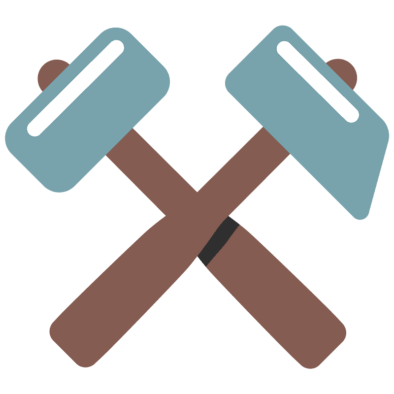 Hammer and pick emoji clipart. Free download transparent .PNG Creazilla