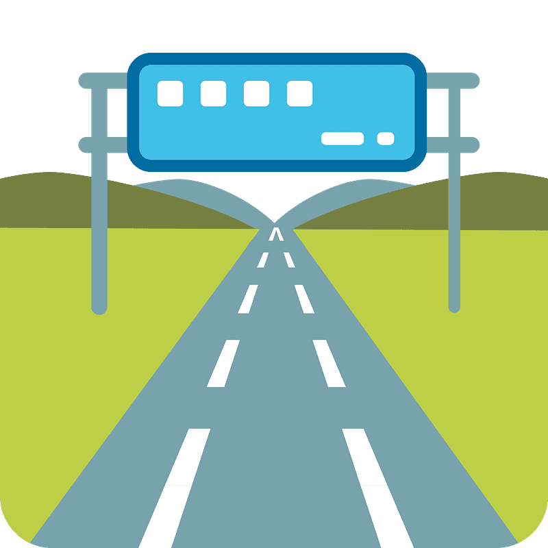 Motorway emoji clipart. Free download transparent .PNG Creazilla