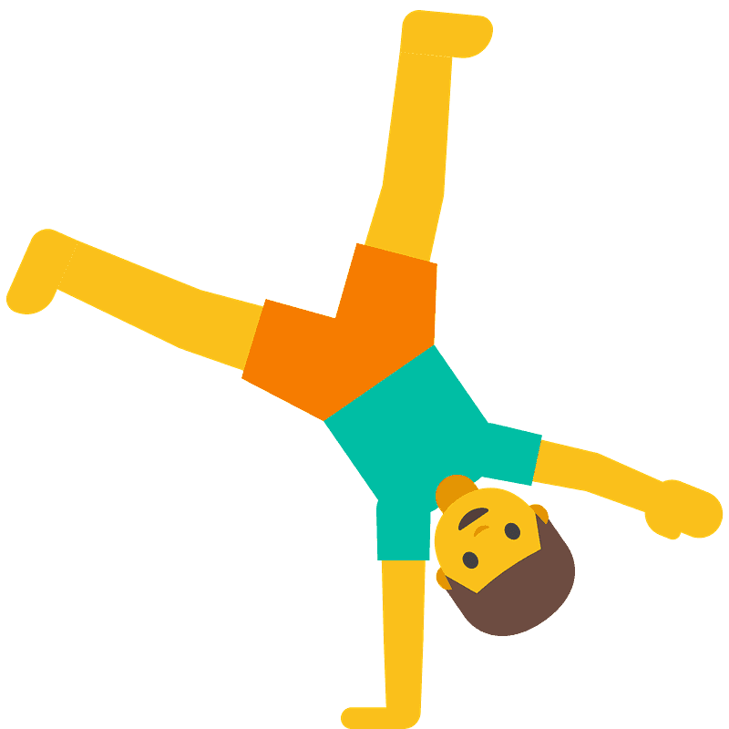Person cartwheeling emoji clipart. Free download transparent .PNG