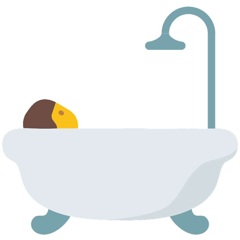 Person taking bath emoji clipart. Free download transparent .PNG