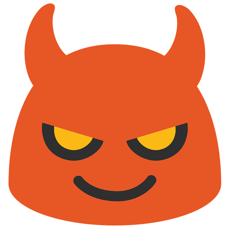 Smiling face with horns emoji clipart. Free download transparent .PNG