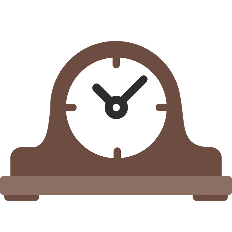 Mantelpiece clock emoji clipart. Free download transparent .PNG Creazilla