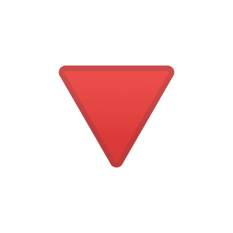 Red triangle pointed down emoji clipart. Free download transparent .PNG