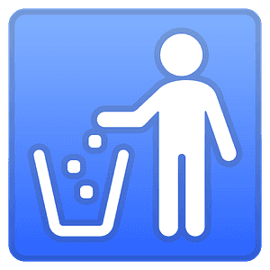 Litter in bin sign emoji clipart