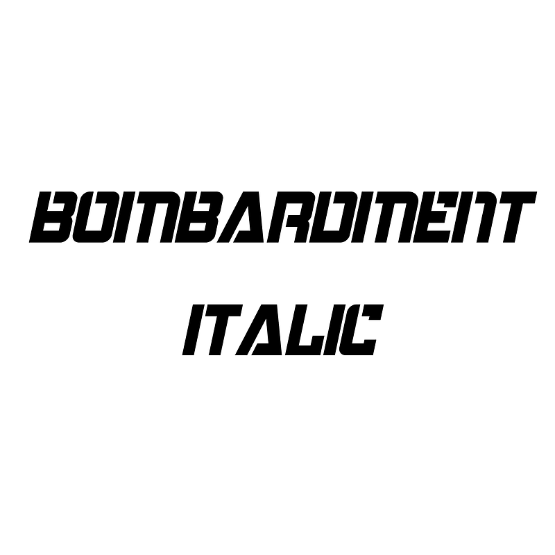 Bombardment Italic font Free fonts on Creazilla Creazilla