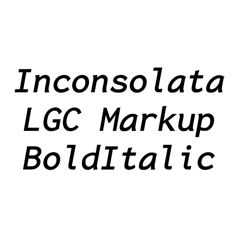 Inconsolata LGC Markup BoldItalic font Free fonts on Creazilla