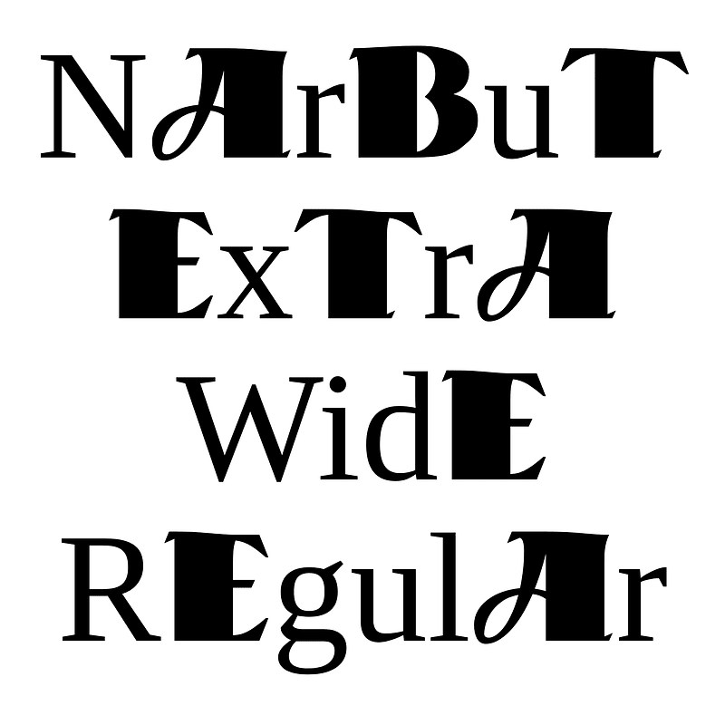 Narbut Extra Wide Regular font Free fonts on Creazilla Creazilla